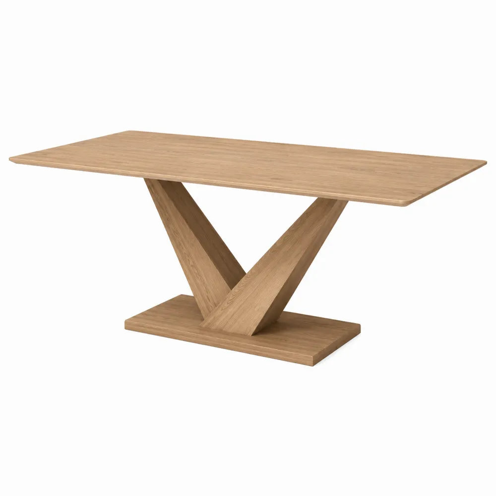 Mesa de comedor de madera de roble claro