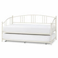Cama nido de metal con ruedas 200x90 cm color crema