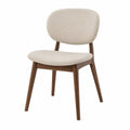 Silla de madera y tela de poliéster beige 80x47 cm