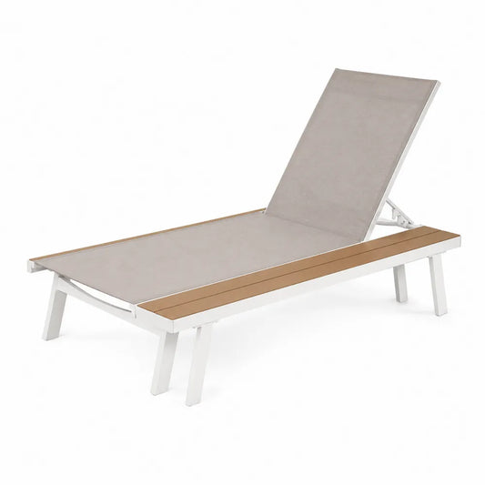 Tumbona de aluminio y textileno ajustable para exterior 200x70x35 cm