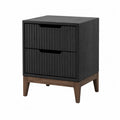 Mesita de noche de madera MDF negro y roble 40x40x60 cm
