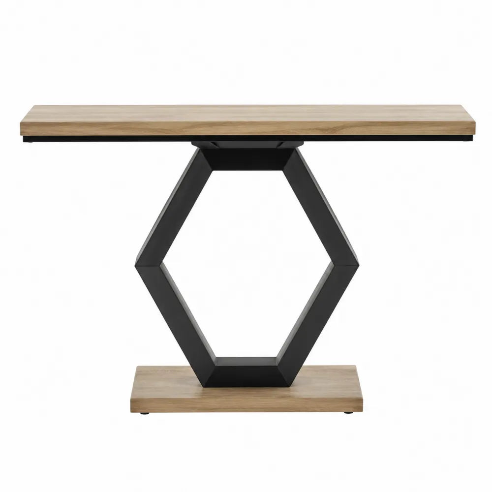 Mesa consola de madera y metal 120x40x80 cm