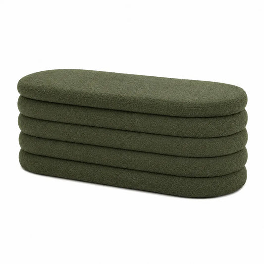Banco acolchado verde oliva 120x40x45 cm