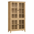 Vitrina de madera con puertas de vidrio templado y estantes ajustables de 180 cm