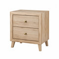 Mesita de noche de madera con 2 cajones roble 60x40x30 cm