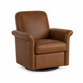 Sillón Giratorio de Piel Sintética Marrón 80x85x95 cm
