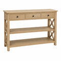 Consola de madera de roble con 3 cajones y 2 estantes