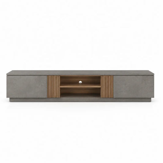 Mueble de TV de MDF y madera gris 180 cm