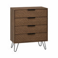 Cajonera de Madera con Patas de Metal Marrón Claro