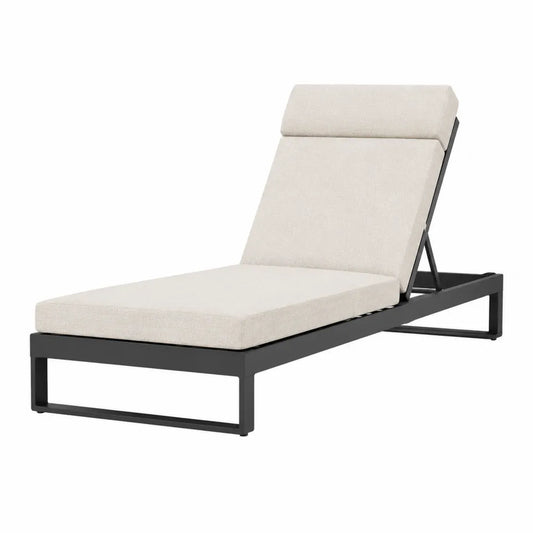 Tumbona de aluminio para exterior beige 200x70x35 cm