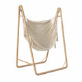 Silla hamaca con estructura de madera de haya beige