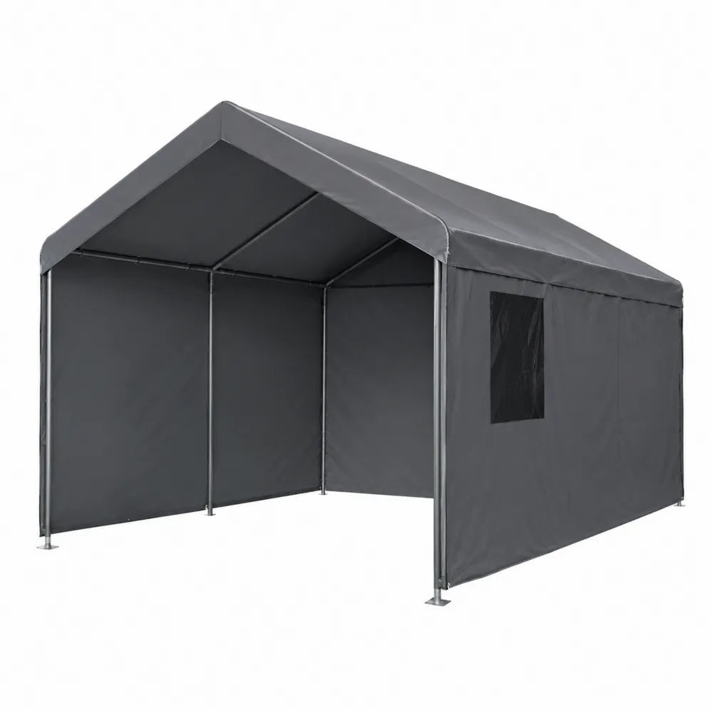 Carpa Exterior de Acero y Polietileno Gris 3x4 m