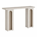 Mesa consola de madera contrachapada beige 120x30x80 cm