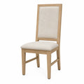 Silla de madera con tapizado de poliéster beige 95x45x50 cm