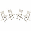 Set de 4 Sillas Plegables Beige de Acero y Textileno 42 cm x 48 cm x 83 cm