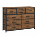 Cómoda de 9 Cajones de Madera y Metal 120cm x 40cm x 90cm