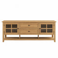 Mueble de TV de madera con puertas de vidrio y cajones 150x40x50 cm