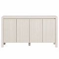 Aparador de MDF con Puertas Estriadas Blanco 180x40x75 cm