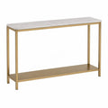 Mesa consola de mármol Blanco y metal dorado