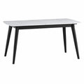 Mesa de comedor de mármol y madera 160x90 cm
