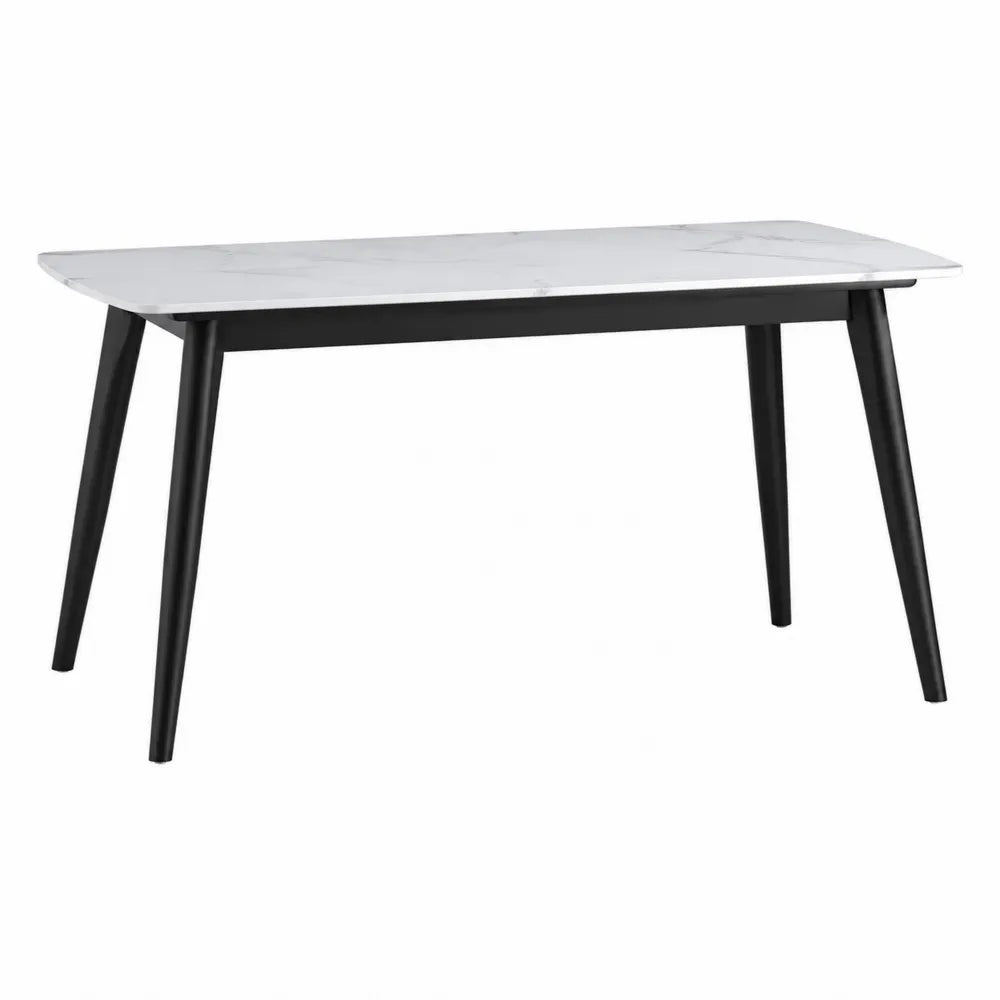 Mesa de comedor de mármol y madera 160x90 cm