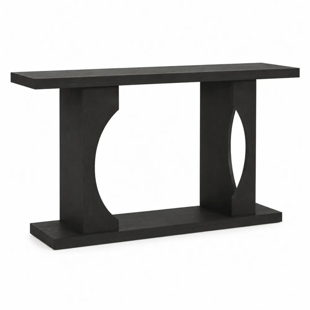 Mesa consola madera negra 120x30x80 cm