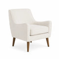 Sillón de Tela Beige con Patas de Madera